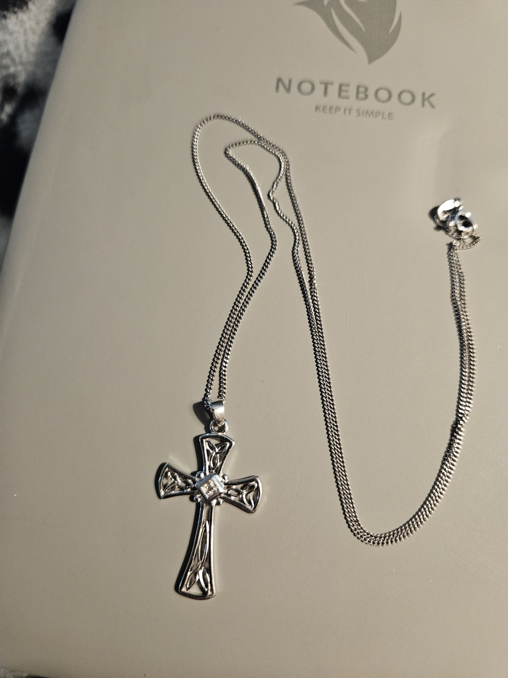Sterling Silver Cross Pendant Necklace on Sterling Silver Chain